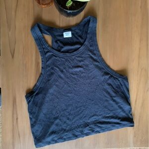 Black Sunday Best Aritzia Sleeveless Cropped Ribbed Women's Tank Top